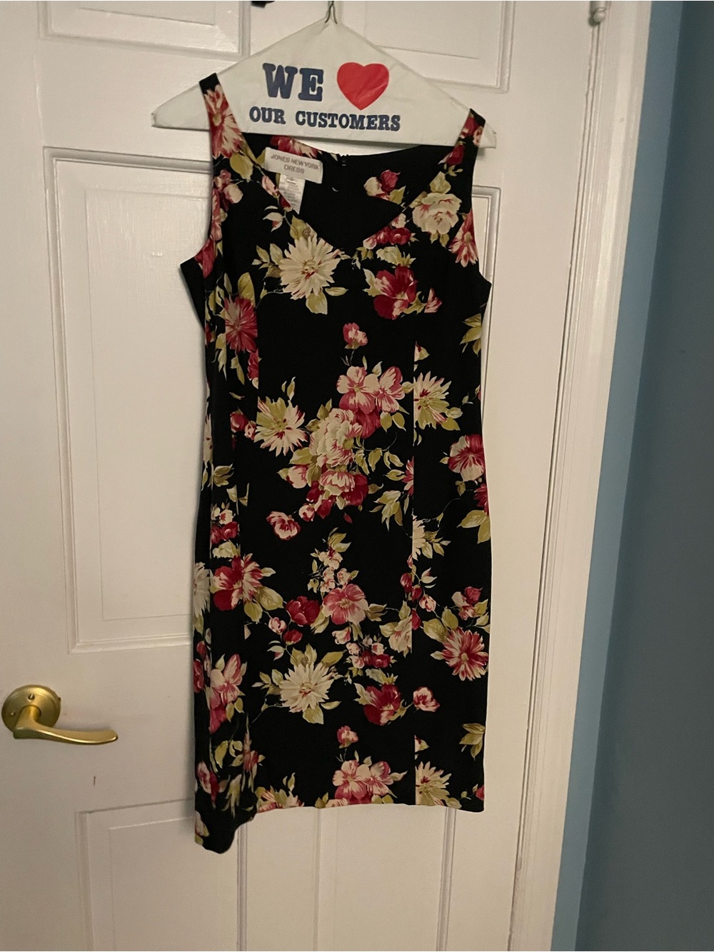 Vintage 90s Jones New York Sleeveless floral printed Sheath Dress